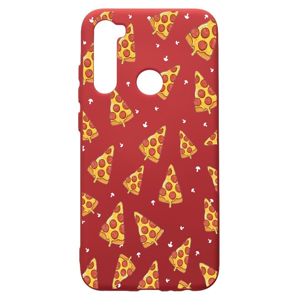 Husa de protectie Xiaomi Redmi Note 8, Pizza, silicon, cu interiorul din material textil, protectie camera, Red, PR665
