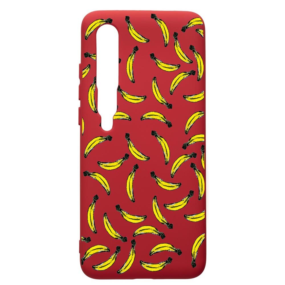 Husa de protectie Xiaomi Mi 10 / Mi 10 Pro, Bananas, silicon, cu interiorul din material textil, protectie camera, Red, PR664