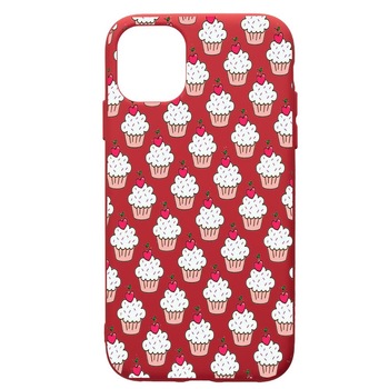 Husa de protectie Apple iPhone 12 Mini, Muffins, silicon, cu interiorul din material textil, protectie camera, Red, PR668 Husa de protectie Apple iPhone 12 Mini, Muffins, silicon, cu interiorul din material textil, protectie camera, Red, PR668