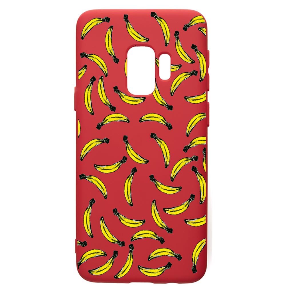 Husa de protectie Samsung Galaxy S9, Bananas, silicon, cu interiorul din material textil, protectie camera, Red, PR664