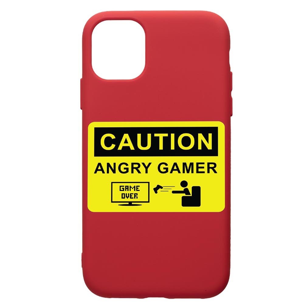 Husa de protectie Samsung Galaxy A51, Gamer - Angry Gamer, silicon, cu interiorul din material textil, protectie camera, Red, PR673