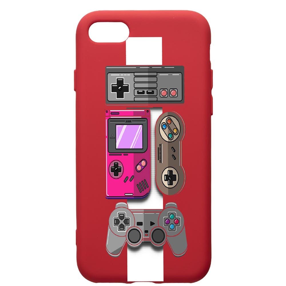 Husa de protectie Apple iPhone SE 2 / iPhone 8 / iPhone 7, Gamer - Xbox - Nintendo, silicon, cu interiorul din material textil, protectie camera, Red, PR670