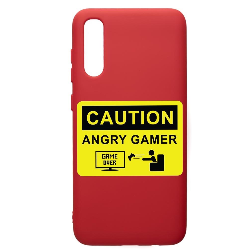 Husa de protectie Samsung Galaxy A70, Gamer - Angry Gamer, silicon, cu interiorul din material textil, protectie camera, Red, PR673