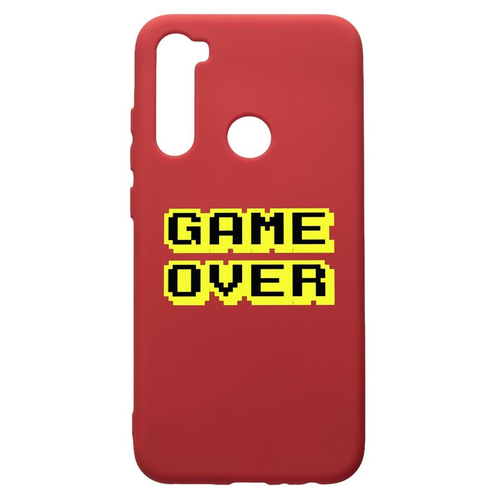 Husa de protectie Xiaomi Redmi Note 8, Game Over, silicon, cu interiorul din material textil, protectie camera, Red, PR671