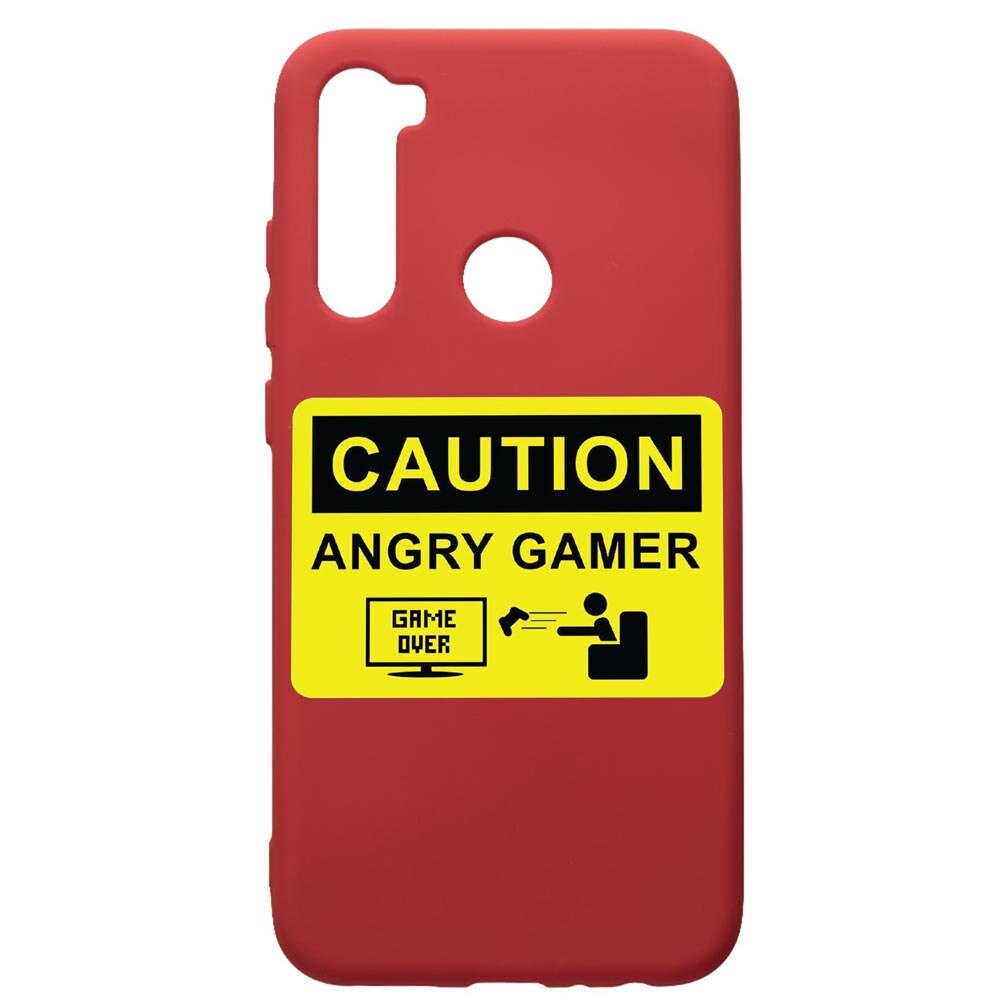 Husa de protectie Xiaomi Redmi Note 8, Gamer - Angry Gamer, silicon, cu interiorul din material textil, protectie camera, Red, PR673