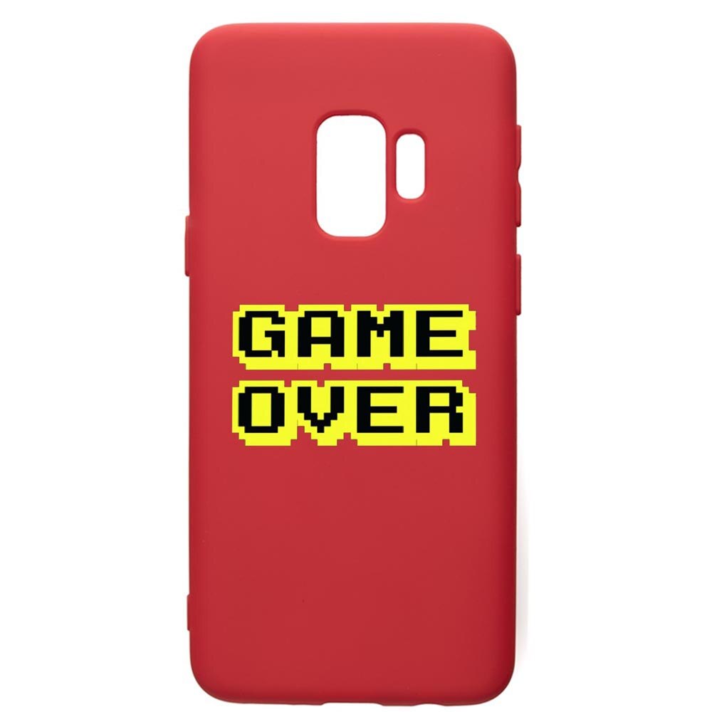Husa de protectie Samsung Galaxy S9, Game Over, silicon, cu interiorul din material textil, protectie camera, Red, PR671