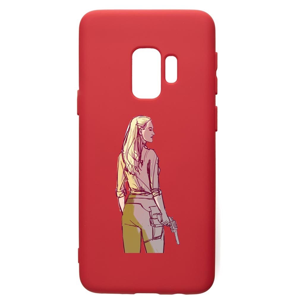 Husa de protectie Samsung Galaxy S9, WestWorld, Movie, silicon, cu interiorul din material textil, protectie camera, Red, PR676