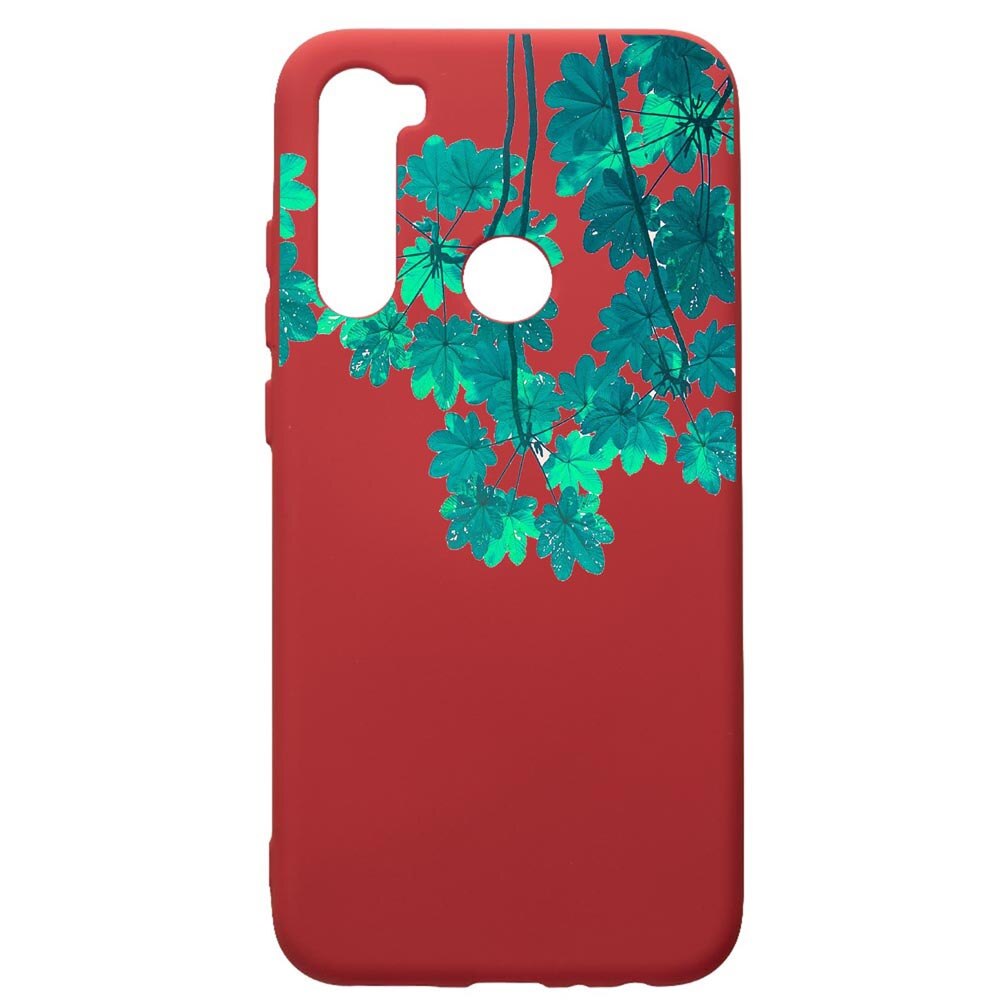 Husa de protectie Xiaomi Redmi Note 8, Green Forest, silicon, cu interiorul din material textil, protectie camera, Red, PR682