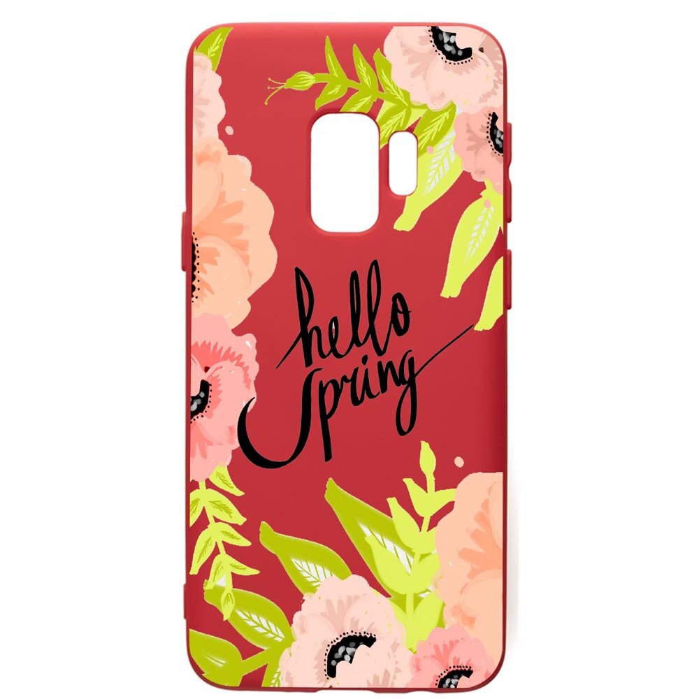 Husa de protectie Samsung Galaxy S9, Hello Spring, silicon, cu interiorul din material textil, protectie camera, Red, PR685