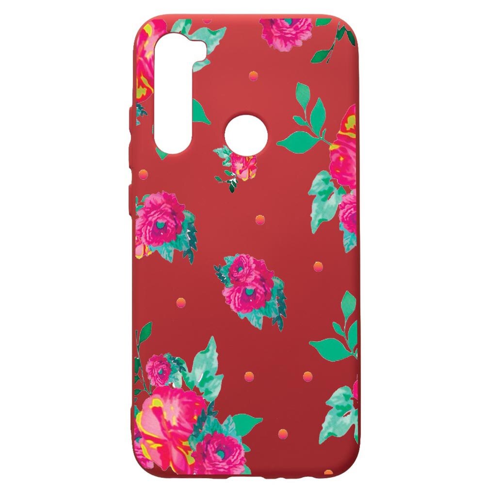 Husa de protectie Xiaomi Redmi Note 8, Roses - Pastel Colors, silicon, cu interiorul din material textil, protectie camera, Red, PR688