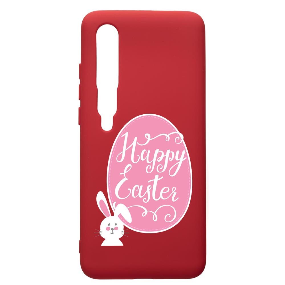 Husa de protectie Xiaomi Mi 10 / Mi 10 Pro, Happy Easter, silicon, cu interiorul din material textil, protectie camera, Red, PR689