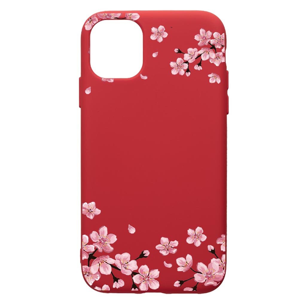 Husa de protectie Samsung Galaxy A51, Pastel Colors - Flowers, silicon, cu interiorul din material textil, protectie camera, Red, PR694