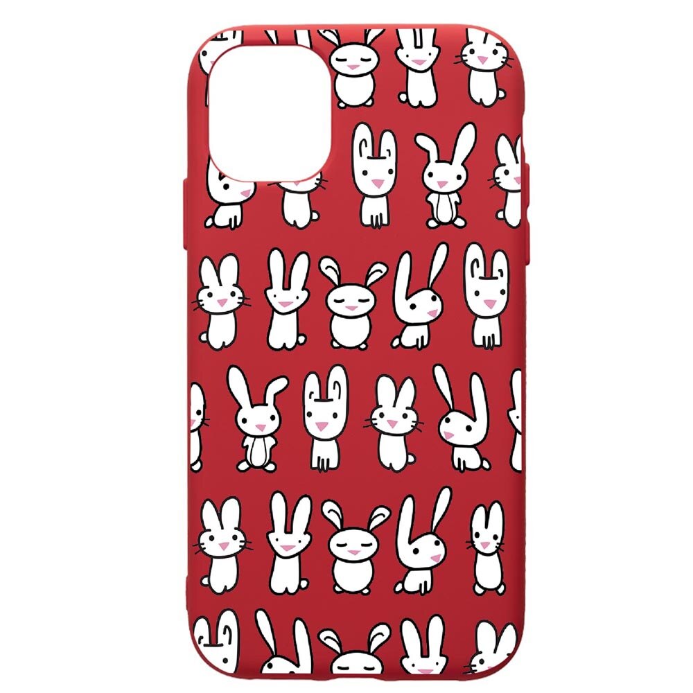 Husa de protectie Samsung Galaxy A51, Rabbits, silicon, cu interiorul din material textil, protectie camera, Red, PR691