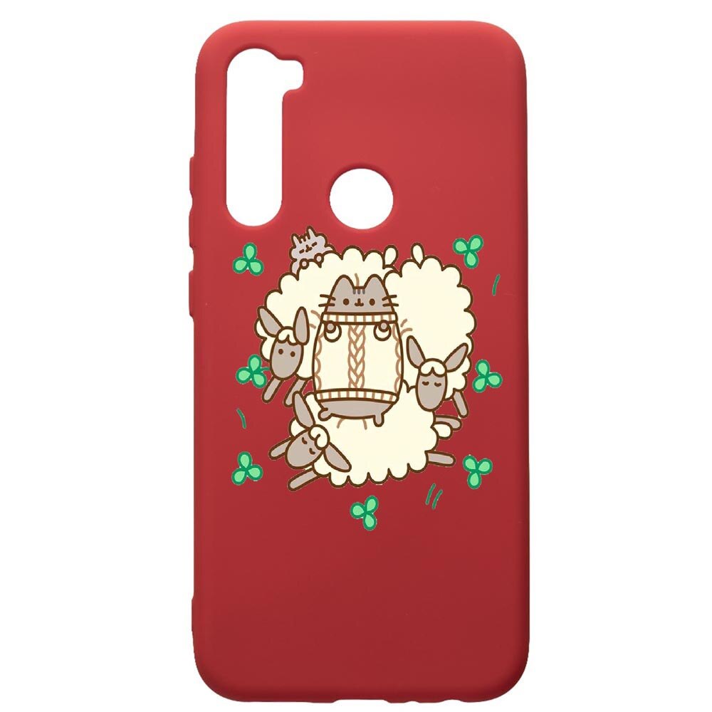 Husa de protectie Xiaomi Redmi Note 8, Rabbits - Lambs, silicon, cu interiorul din material textil, protectie camera, Red, PR692