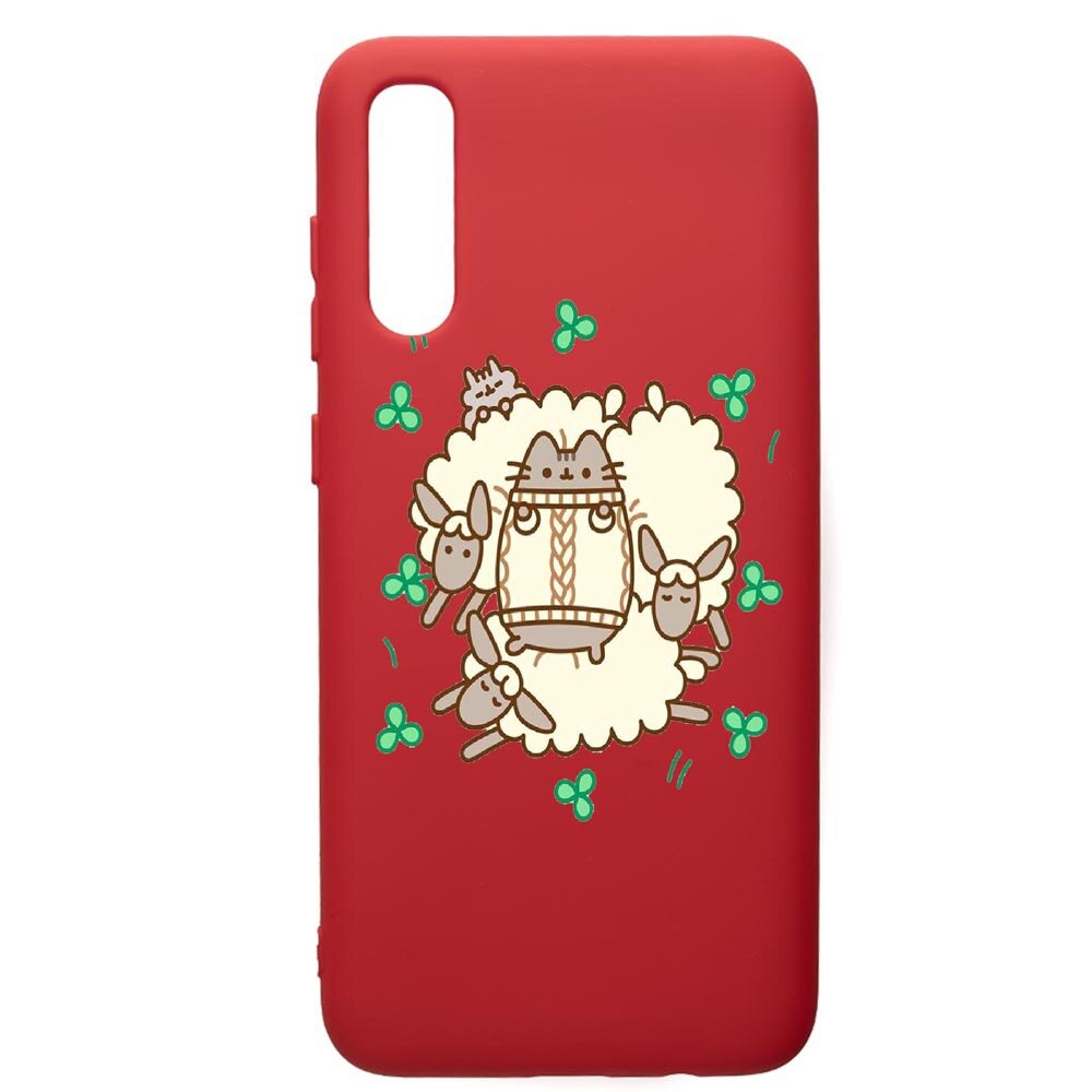 Husa de protectie Samsung Galaxy A30S, Rabbits - Lambs, silicon, cu interiorul din material textil, protectie camera, Red, PR692