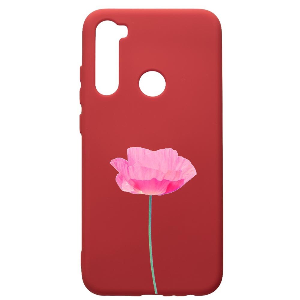 Husa de protectie Xiaomi Redmi Note 8, One Rose - Pastel Colors, silicon, cu interiorul din material textil, protectie camera, Red, PR693