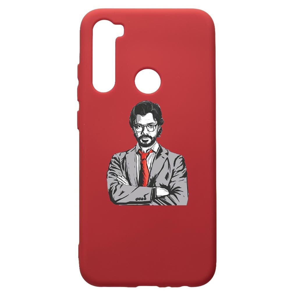 Husa de protectie Xiaomi Redmi Note 8, La Casa De Papel - Profesor, silicon, cu interiorul din material textil, protectie camera, Red, PR712