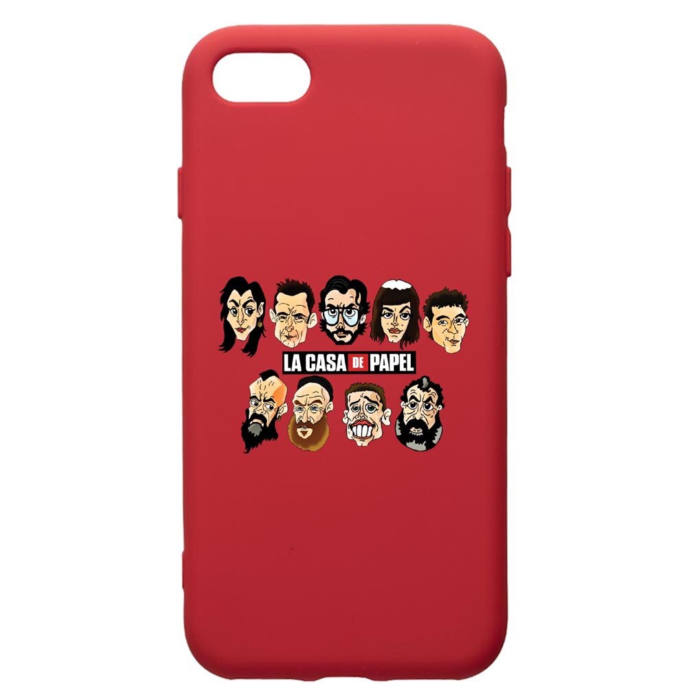 Husa de protectie Apple iPhone SE 2 / iPhone 8 / iPhone 7, La Casa De Papel, silicon, cu interiorul din material textil, protectie camera, Red, PR713