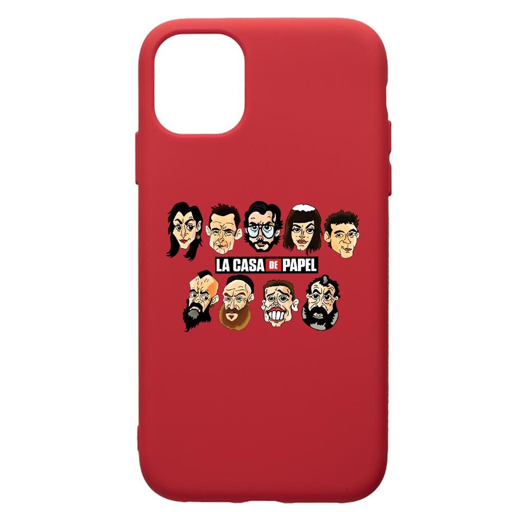 Husa de protectie Apple iPhone 11, La Casa De Papel, silicon, cu interiorul din material textil, protectie camera, Red, PR713