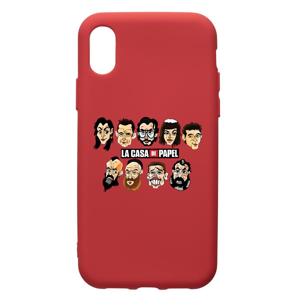 Husa de protectie Apple iPhone XS / iPhone X, La Casa De Papel, silicon, cu interiorul din material textil, protectie camera, Red, PR713
