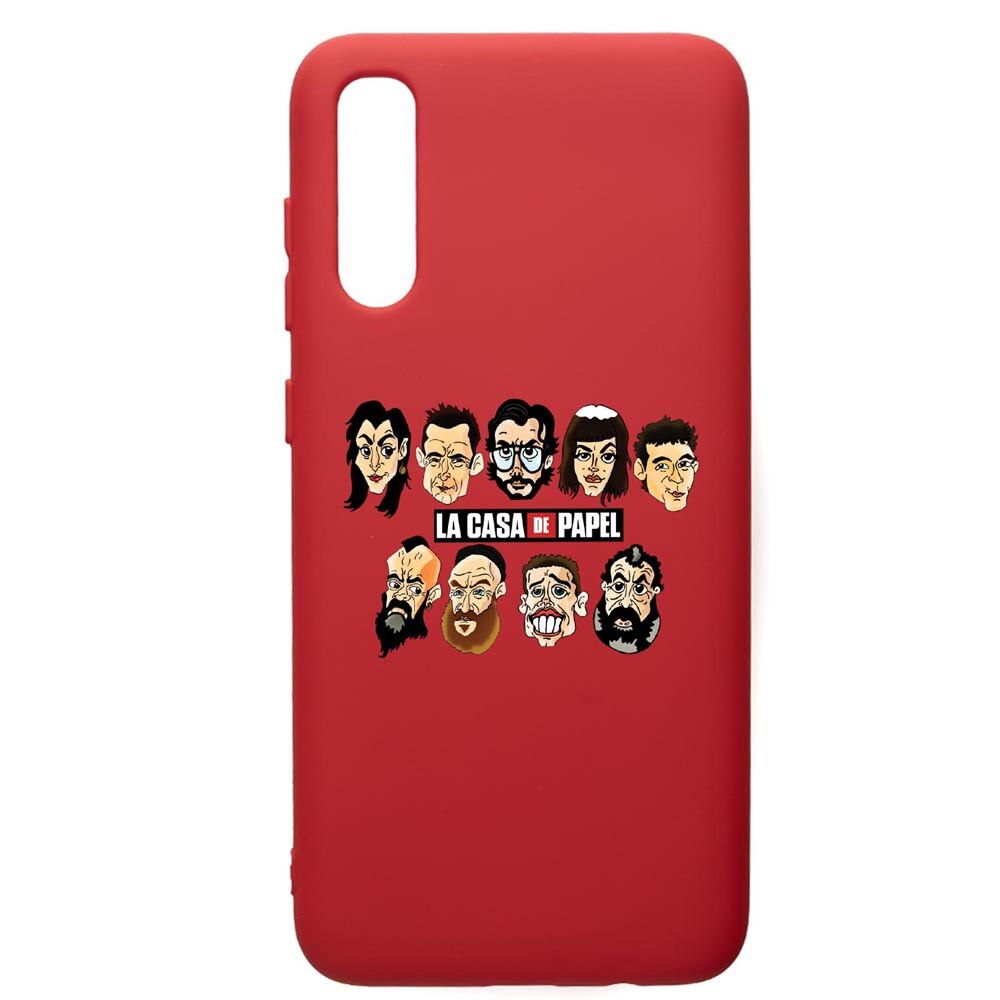 Husa de protectie Samsung Galaxy A70, La Casa De Papel, silicon, cu interiorul din material textil, protectie camera, Red, PR713