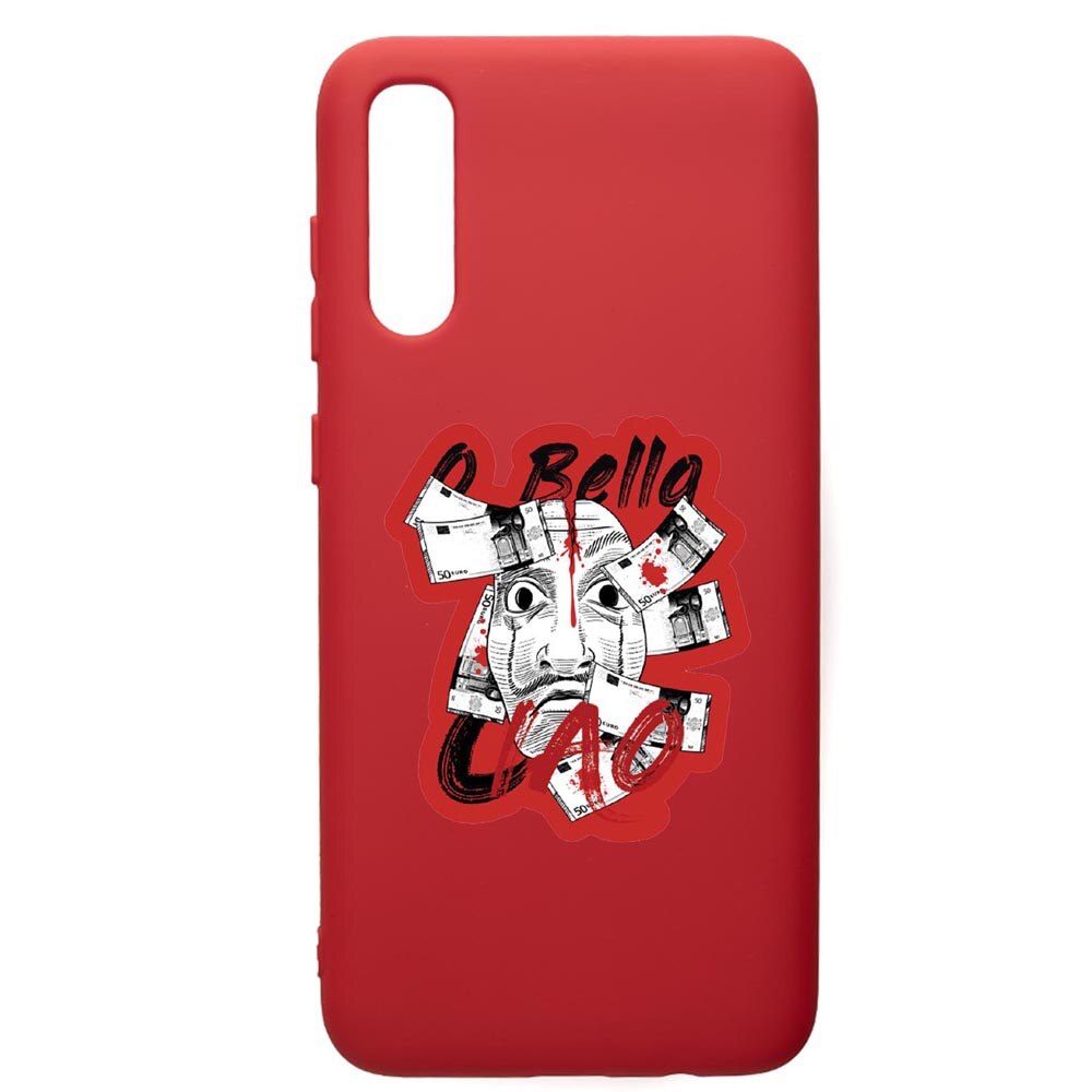 Husa de protectie Samsung Galaxy A70, La Casa De Papel, silicon, cu interiorul din material textil, protectie camera, Red, PR716