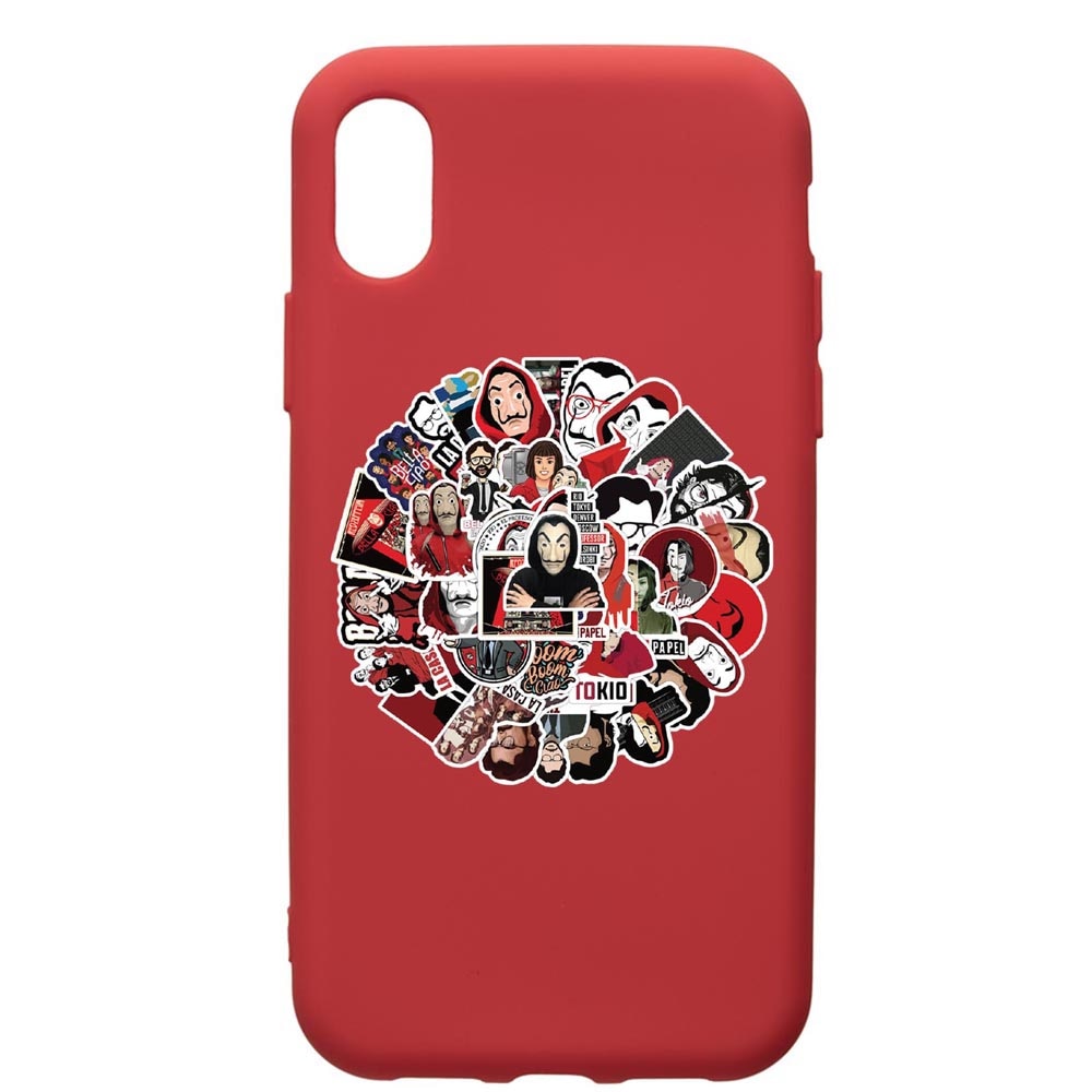Husa de protectie Huawei Y6 2019, La Casa De Papel, silicon, cu interiorul din material textil, protectie camera, Red, PR715