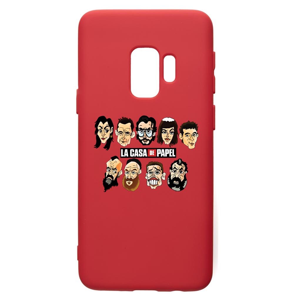Husa de protectie Samsung Galaxy S9, La Casa De Papel, silicon, cu interiorul din material textil, protectie camera, Red, PR713