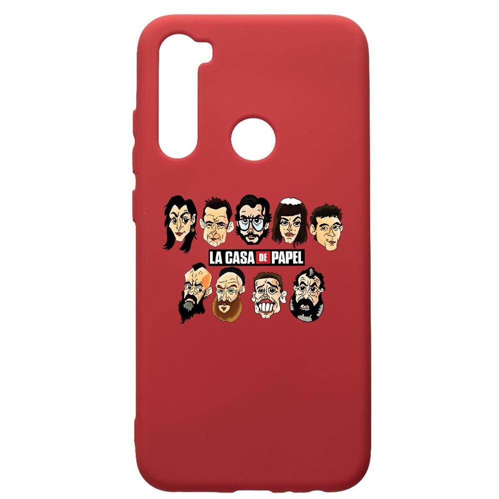 Husa de protectie Xiaomi Redmi Note 8, La Casa De Papel, silicon, cu interiorul din material textil, protectie camera, Red, PR713