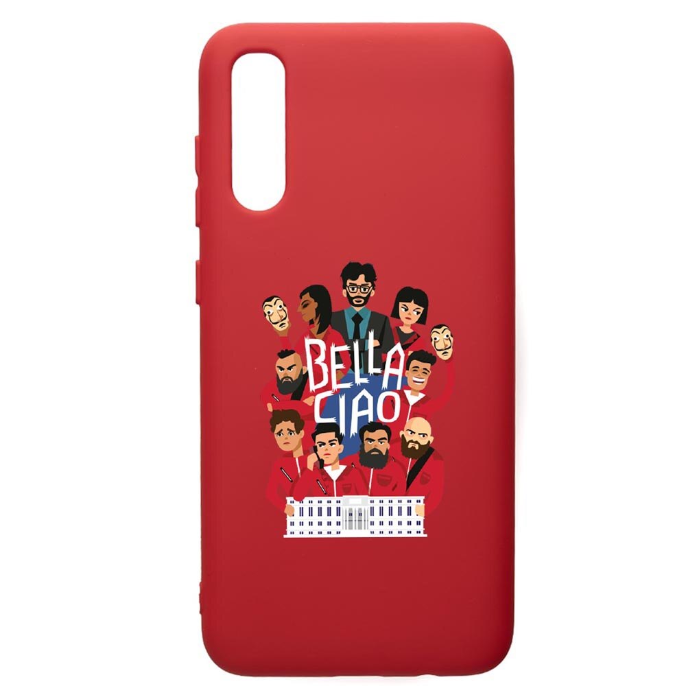 Husa de protectie Samsung Galaxy A50, La Casa De Papel - Ciao Bella, silicon, cu interiorul din material textil, protectie camera, Red, PR718