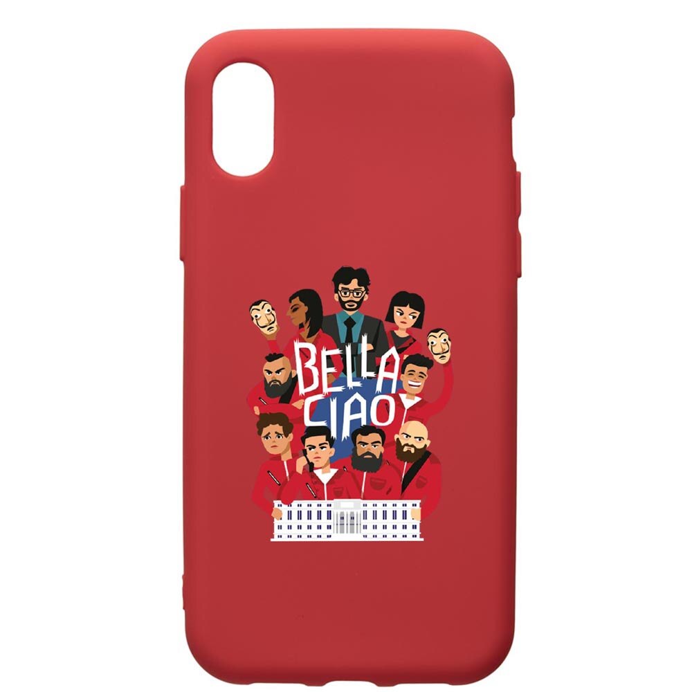 Husa de protectie Huawei Y5 2019, La Casa De Papel - Ciao Bella, silicon, cu interiorul din material textil, protectie camera, Red, PR718