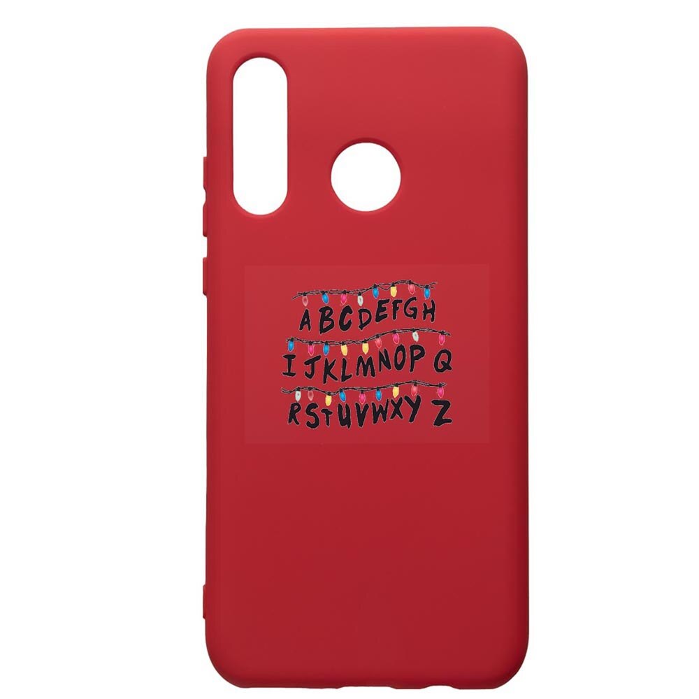 Husa de protectie Huawei P30 Lite, Stranger Things, silicon, cu interiorul din material textil, protectie camera, Red, PR720
