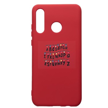 Husa de protectie Huawei P30 Lite, Stranger Things, silicon, cu interiorul din material textil, protectie camera, Red, PR720 Husa de protectie Huawei P30 Lite, Stranger Things, silicon, cu interiorul din material textil, protectie camera, Red, PR720