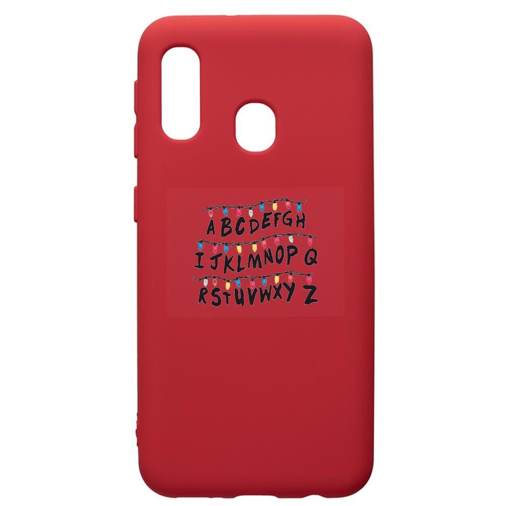 Husa de protectie Samsung Galaxy A20E, Stranger Things, silicon, cu interiorul din material textil, protectie camera, Red, PR720