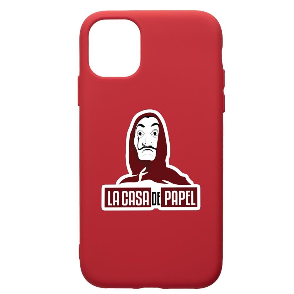 Husa de protectie Apple iPhone 12 Mini, La Casa De Papel, silicon, cu interiorul din material textil, protectie camera, Red, PR719