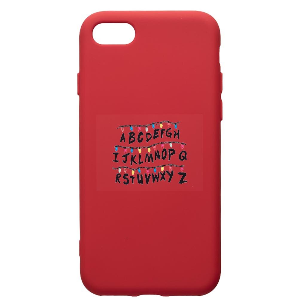 Husa de protectie Apple iPhone 8 Plus / iPhone 7 Plus, Stranger Things, silicon, cu interiorul din material textil, protectie camera, Red, PR720