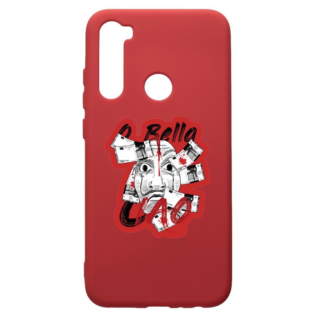 Husa de protectie Xiaomi Redmi Note 8, La Casa De Papel, silicon, cu interiorul din material textil, protectie camera, Red, PR716