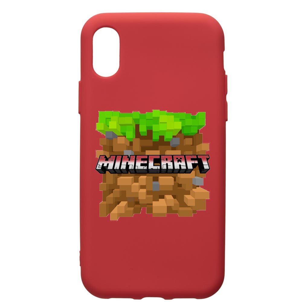 Husa de protectie Apple iPhone XR, Minecraft, silicon, cu interiorul din material textil, protectie camera, Red, PR726