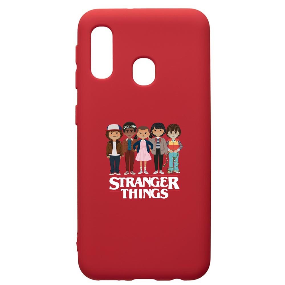 Husa de protectie Samsung Galaxy A40, Stranger Things, silicon, cu interiorul din material textil, protectie camera, Red, PR722