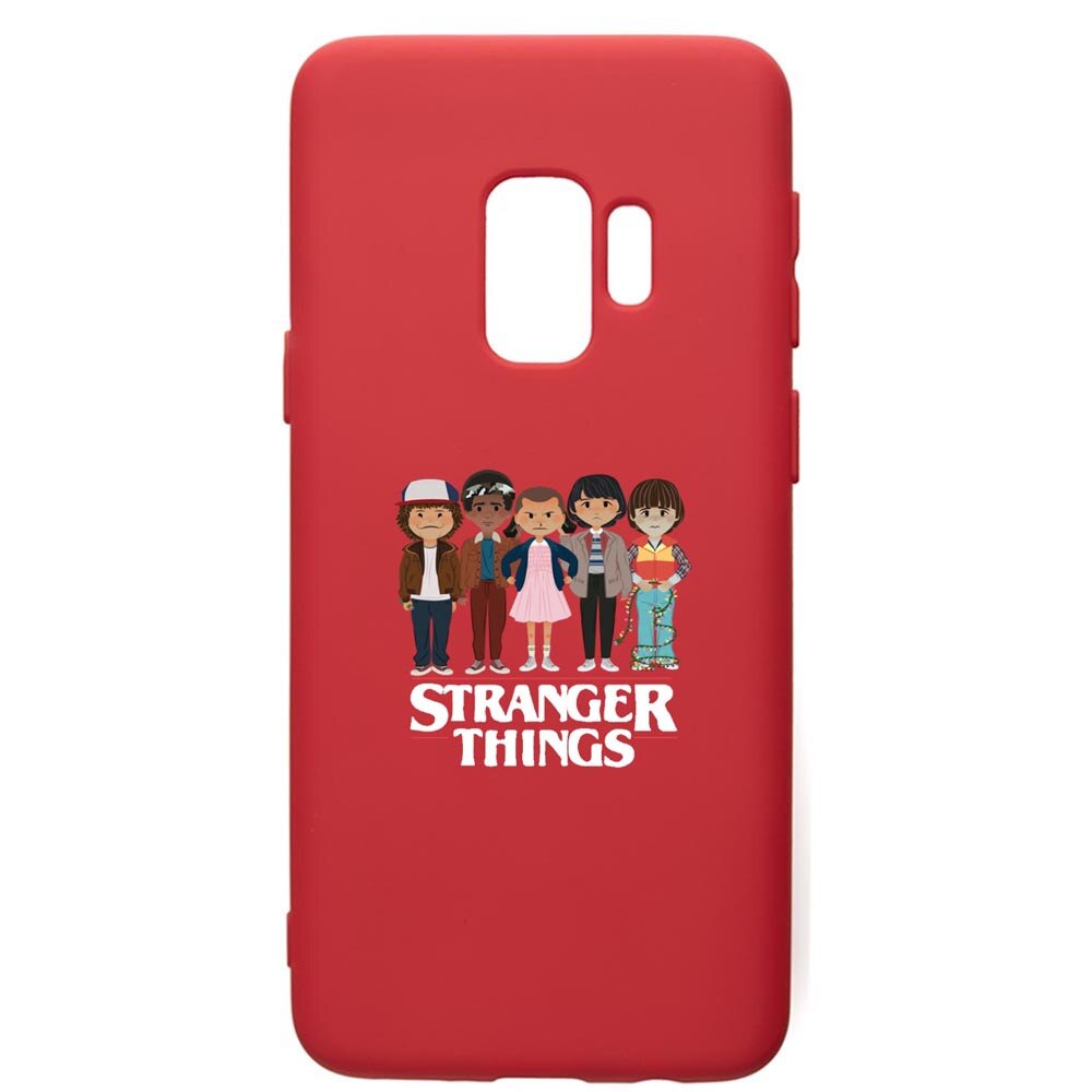 Husa de protectie Samsung Galaxy S9, Stranger Things, silicon, cu interiorul din material textil, protectie camera, Red, PR722