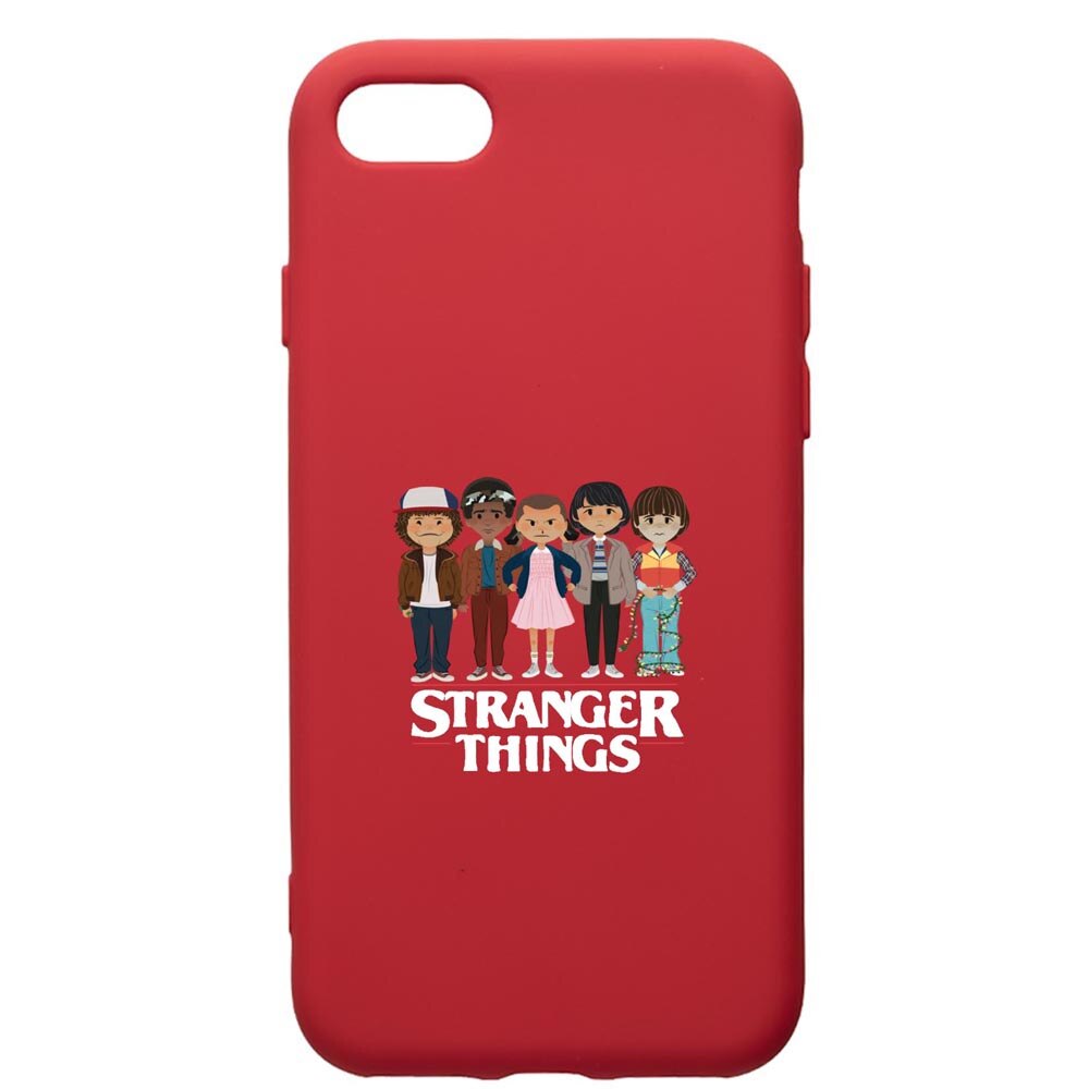 Husa de protectie Apple iPhone SE 2 / iPhone 8 / iPhone 7, Stranger Things, silicon, cu interiorul din material textil, protectie camera, Red, PR722