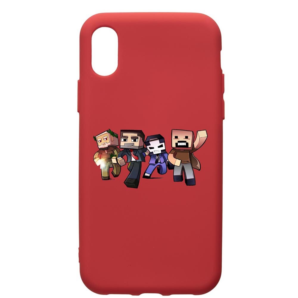 Husa de protectie Samsung Galaxy A01, Minecraft, silicon, cu interiorul din material textil, protectie camera, Red, PR727