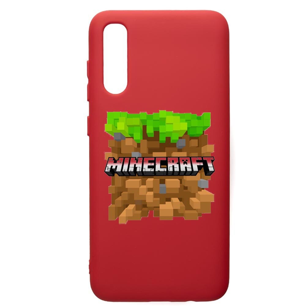 Husa de protectie Samsung Galaxy A70, Minecraft, silicon, cu interiorul din material textil, protectie camera, Red, PR726