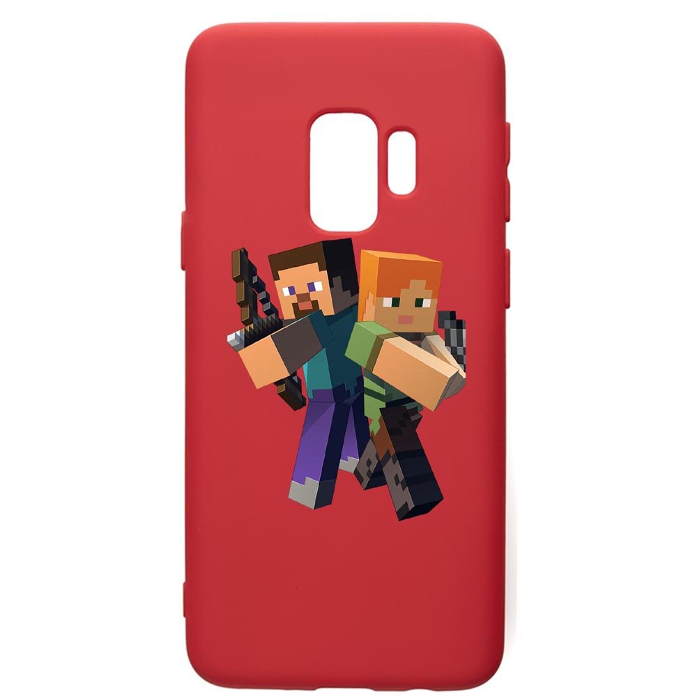 Husa de protectie Samsung Galaxy S9, Minecraft, silicon, cu interiorul din material textil, protectie camera, Red, PR728