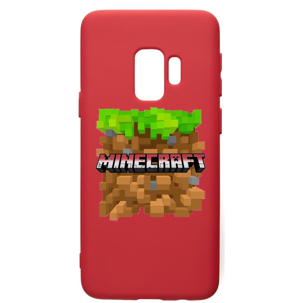 Husa de protectie Samsung Galaxy S9, Minecraft, silicon, cu interiorul din material textil, protectie camera, Red, PR726