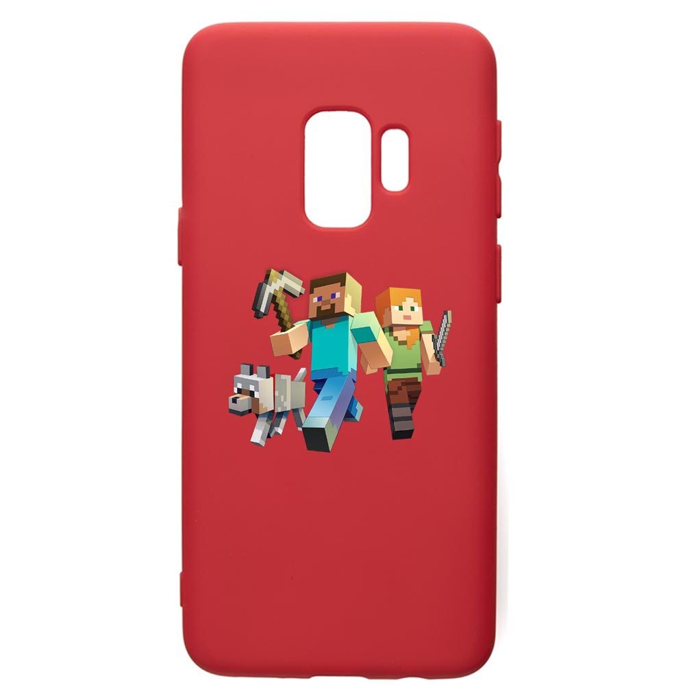 Husa de protectie Samsung Galaxy S9, Minecraft, silicon, cu interiorul din material textil, protectie camera, Red, PR730