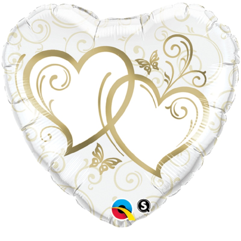 Balon Folie Entwined Hearts Gold, 18