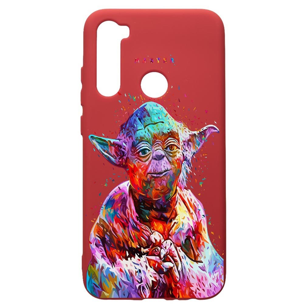 Husa de protectie Xiaomi Redmi Note 8, Star Wars Yoda, silicon, cu interiorul din material textil, protectie camera, Red, PR409