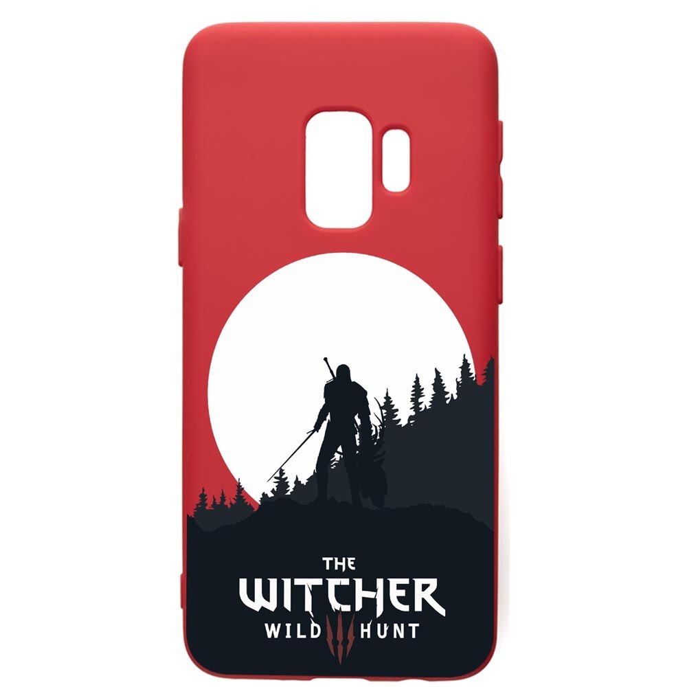 Husa de protectie Samsung Galaxy S9, The Witcher, silicon, cu interiorul din material textil, protectie camera, Red, PR427