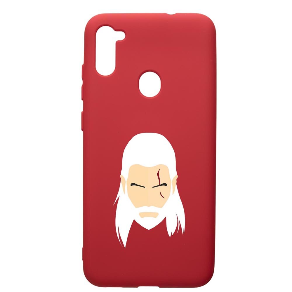 Husa de protectie Samsung Galaxy A11, The Witcher, silicon, cu interiorul din material textil, protectie camera, Red, PR435